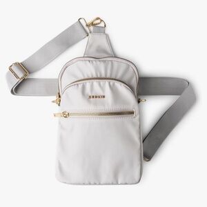 KEDZIE Sling Crossbody Bag Polar grey with gold